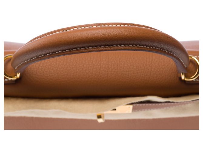 Hermès Borsa HERMES Kelly 28 in Pelle Dorata - 103350 D'oro - vista 10