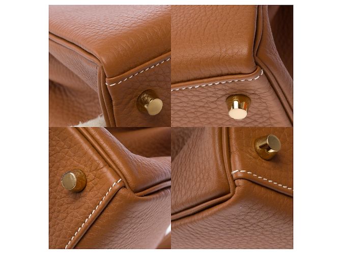 Hermès Borsa HERMES Kelly 28 in Pelle Dorata - 103350 D'oro - vista 12
