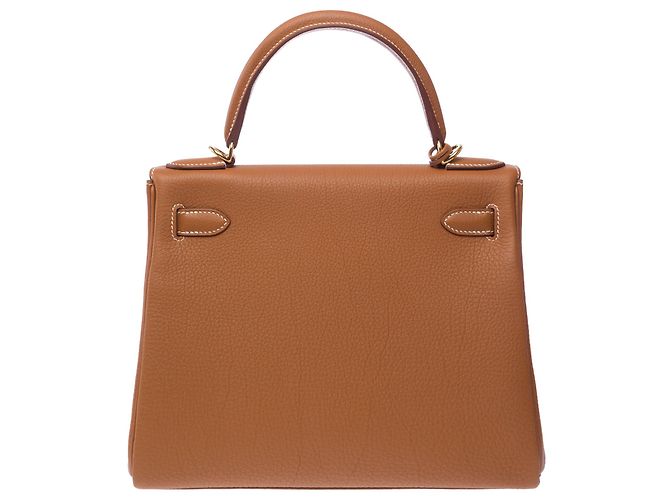 Hermès Borsa HERMES Kelly 28 in Pelle Dorata - 103350 D'oro - vista 4
