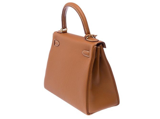 Hermès Borsa HERMES Kelly 28 in Pelle Dorata - 103350 D'oro - vista 6