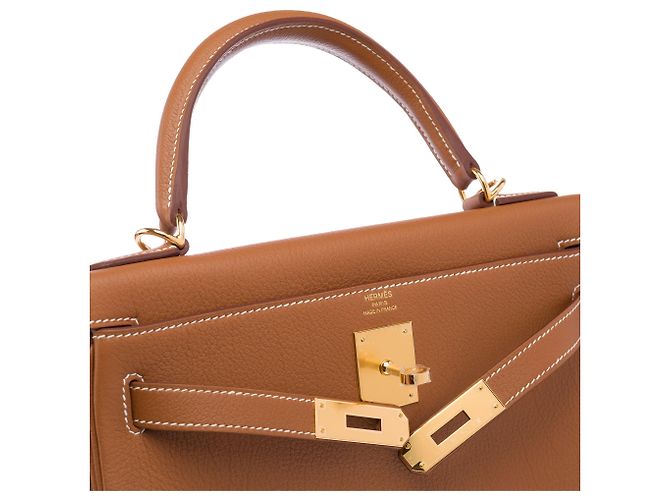 Hermès Borsa HERMES Kelly 28 in Pelle Dorata - 103350 D'oro - vista 7