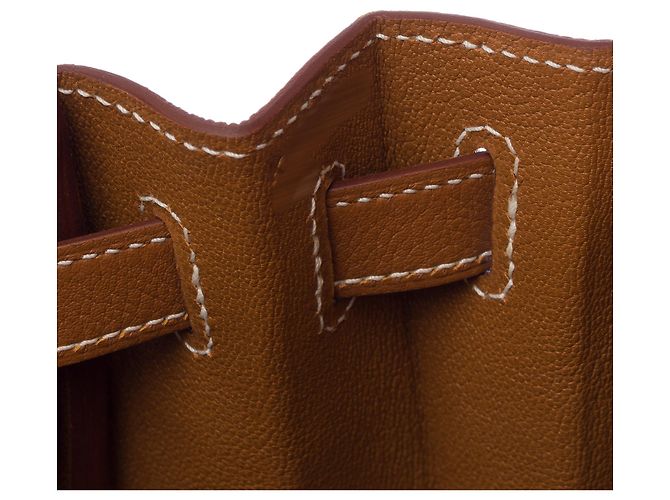 Hermès Borsa HERMES Kelly 28 in Pelle Dorata - 103350 D'oro - vista 8