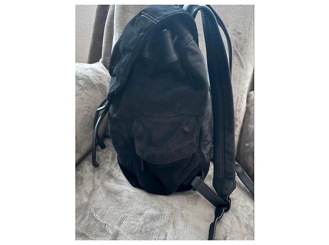 Zaino Marti di Alexander Wang in suede nero e pelle - vista 4
