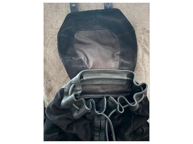 Zaino Marti di Alexander Wang in suede nero e pelle - vista 5