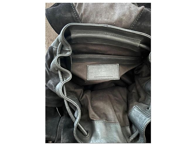 Zaino Marti di Alexander Wang in suede nero e pelle - vista 6