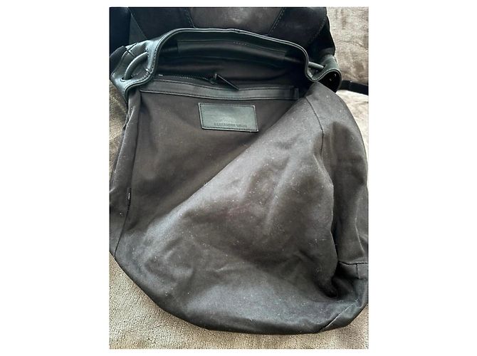 Zaino Marti di Alexander Wang in suede nero e pelle - vista 7