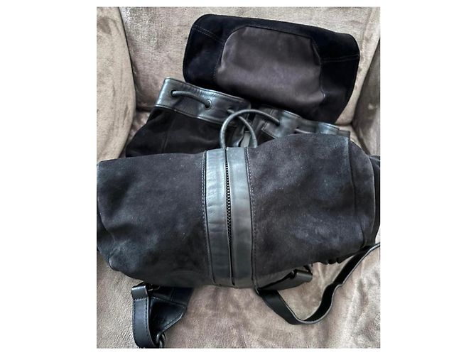 Zaino Marti di Alexander Wang in suede nero e pelle - vista 8