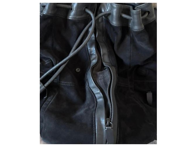 Zaino Marti di Alexander Wang in suede nero e pelle - vista 9