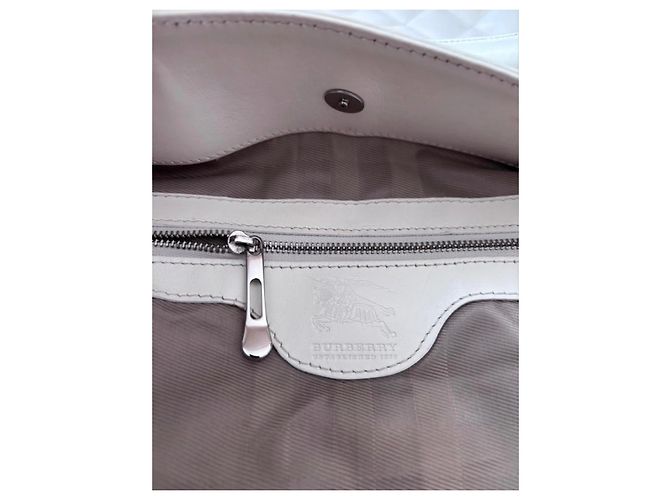 Borsa Burberry Orchard Tote Messenger Bag 2Way in pelle Bianco - vista 12