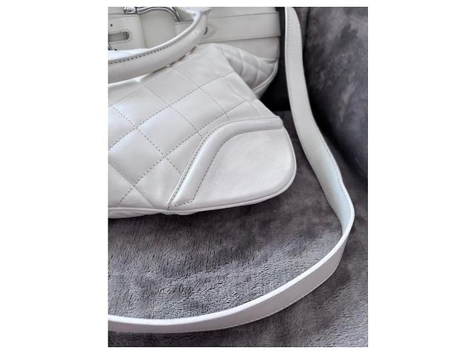 Borsa Burberry Orchard Tote Messenger Bag 2Way in pelle Bianco - vista 4