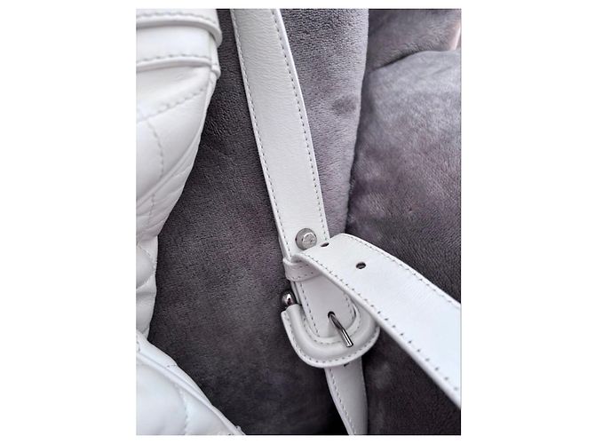 Borsa Burberry Orchard Tote Messenger Bag 2Way in pelle Bianco - vista 8
