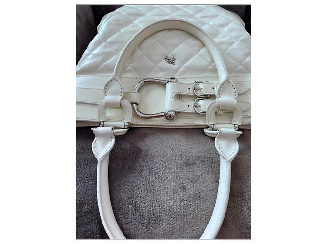 Borsa Burberry Orchard Tote Messenger Bag 2Way in pelle Bianco - vista 9