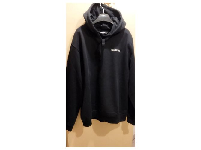 Balenciaga Sudadera con Capucha Logo Mediano Negro - vista 2
