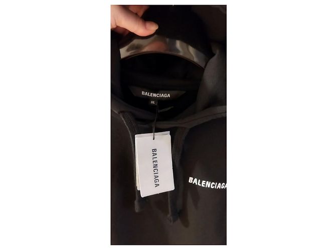 Balenciaga Sudadera con Capucha Logo Mediano Negro - vista 4