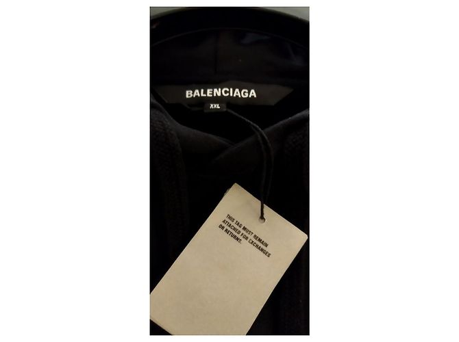 Balenciaga Sudadera con Capucha Logo Mediano Negro - vista 5