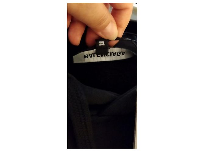 Balenciaga Sudadera con Capucha Logo Mediano Negro - vista 8