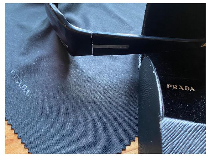 Occhiali da sole Prada neri con dettaglio dorato Nero - vista 11