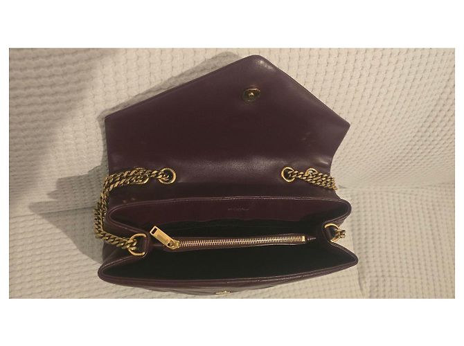 Borsa a spalla Saint Laurent Paris Loulou in pelle di agnello Bordò - vista 10