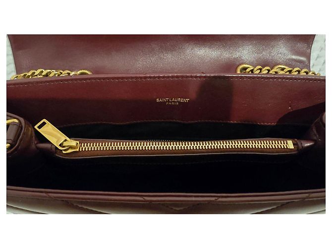 Borsa a spalla Saint Laurent Paris Loulou in pelle di agnello Bordò - vista 11