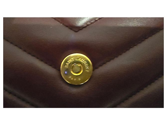Borsa a spalla Saint Laurent Paris Loulou in pelle di agnello Bordò - vista 14