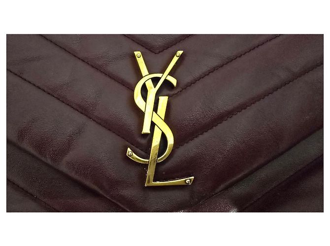 Borsa a spalla Saint Laurent Paris Loulou in pelle di agnello Bordò - vista 15