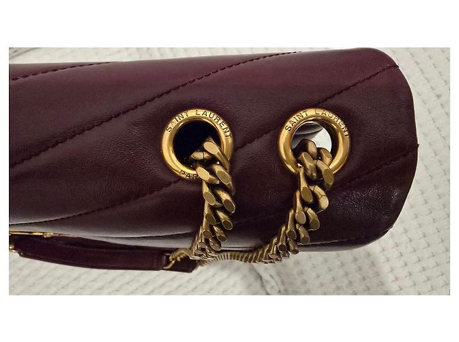 Borsa a spalla Saint Laurent Paris Loulou in pelle di agnello Bordò - vista 16