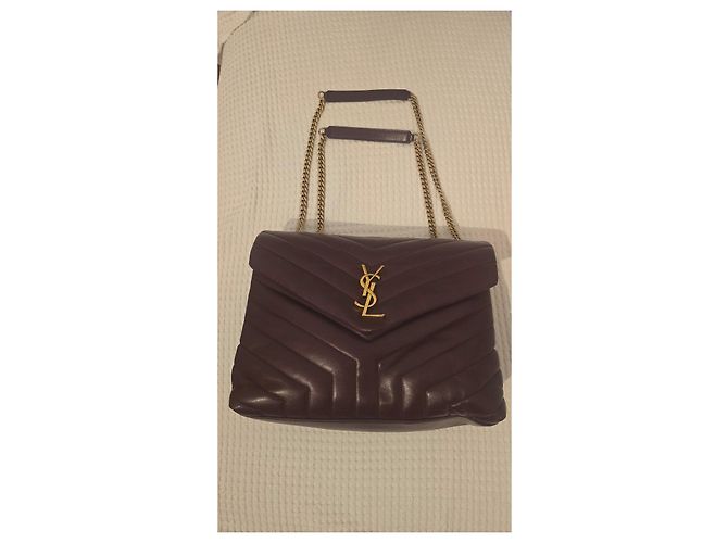 Borsa a spalla Saint Laurent Paris Loulou in pelle di agnello Bordò - vista 2