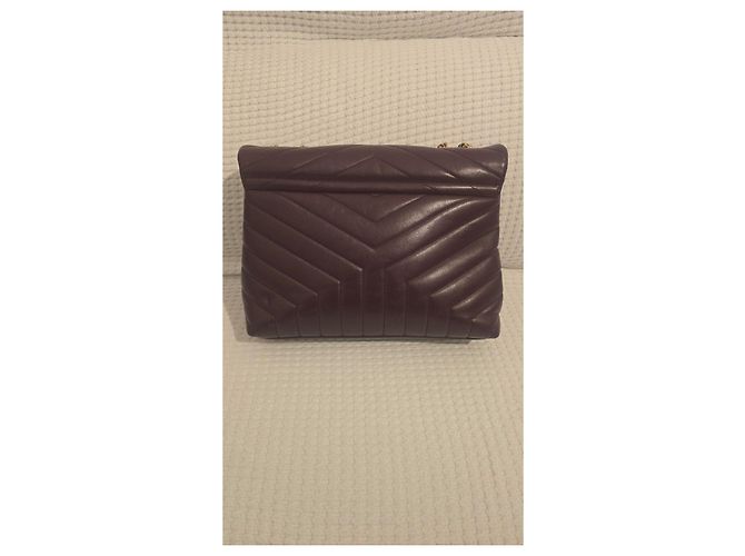 Borsa a spalla Saint Laurent Paris Loulou in pelle di agnello Bordò - vista 4