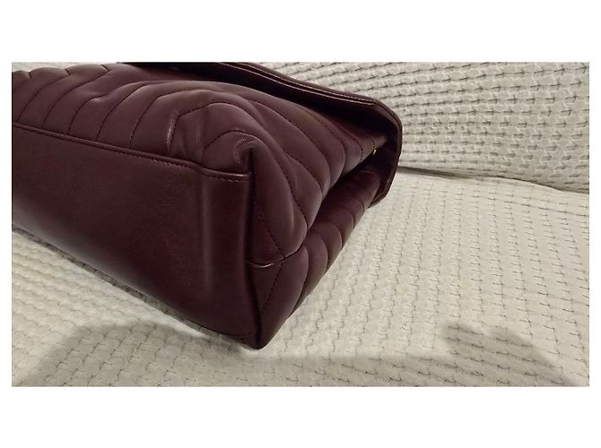 Borsa a spalla Saint Laurent Paris Loulou in pelle di agnello Bordò - vista 6