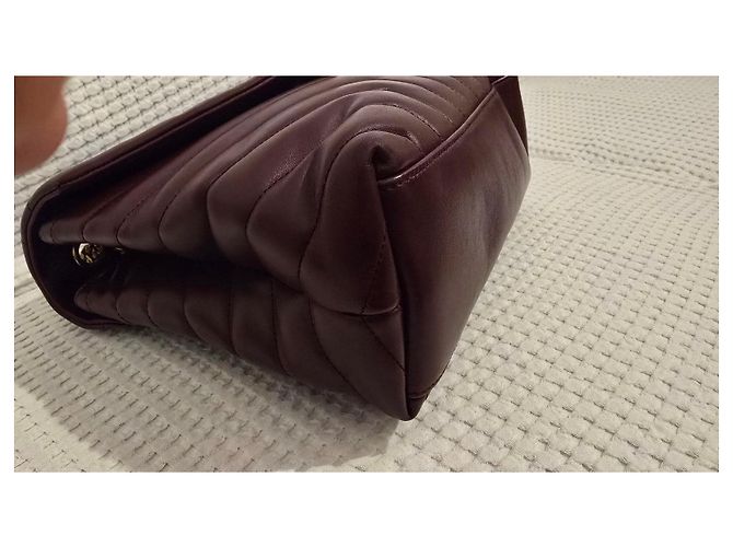 Borsa a spalla Saint Laurent Paris Loulou in pelle di agnello Bordò - vista 7