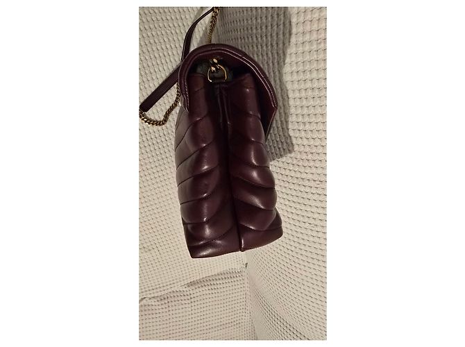 Borsa a spalla Saint Laurent Paris Loulou in pelle di agnello Bordò - vista 8