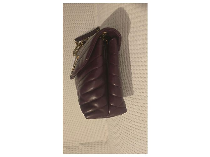 Borsa a spalla Saint Laurent Paris Loulou in pelle di agnello Bordò - vista 9