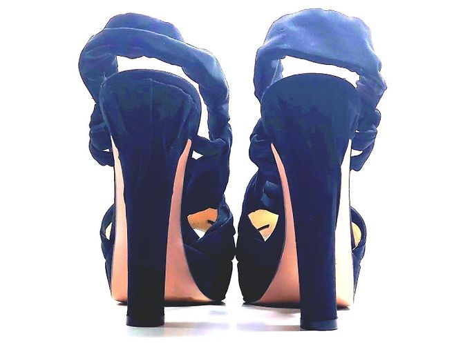 Prada schwarze Organza-High Heels mit Schleife - Ansicht 3