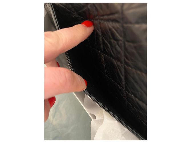 Mademoiselle Chanel vintage 2.55 Reissue 226 – Pelle nera invecchiata & catena argento – mai indossato – Set completo Nero Bordò - vista 10