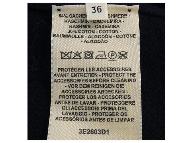 Kaschmir-Strickwaren Hermès 3E2603D1 Größe 36 Blau Marineblau - Ansicht 3
