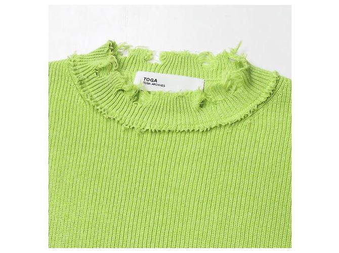 Autre Marque Toga Archives Strickpullover mit Fransenoptik Grün - Ansicht 5