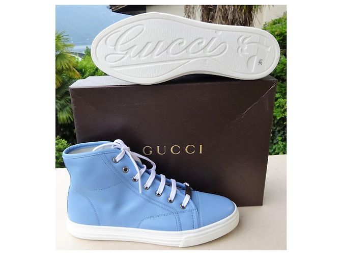 Gucci Originale und Neue Lederschuhe Größe 38,5-39 Blau - Ansicht 6