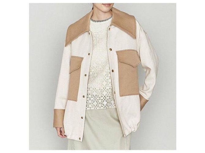 Autre Marque Chaqueta de algodón y lino ASTRAET Blanco Blanco roto - vista 3