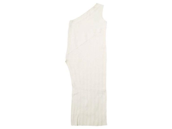 Autre Marque PHEENY Zufälliges Rippen-Ein-Schulter-Kleid Weiß Aus weiß - Ansicht 2