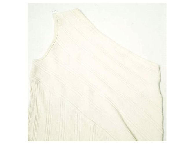 Autre Marque PHEENY Zufälliges Rippen-Ein-Schulter-Kleid Weiß Aus weiß - Ansicht 4