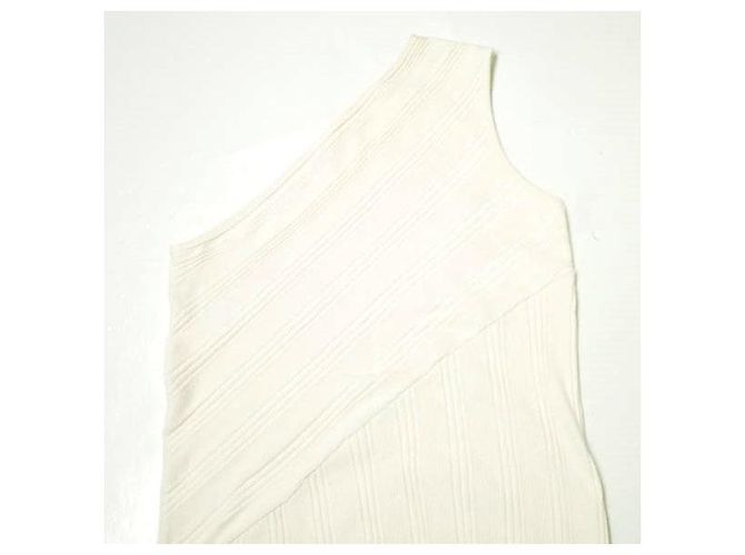 Autre Marque PHEENY Zufälliges Rippen-Ein-Schulter-Kleid Weiß Aus weiß - Ansicht 5