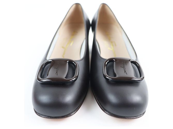 Pumps in pelle Vala di Salvatore Ferragamo Bronzo Marrone scuro - vista 3