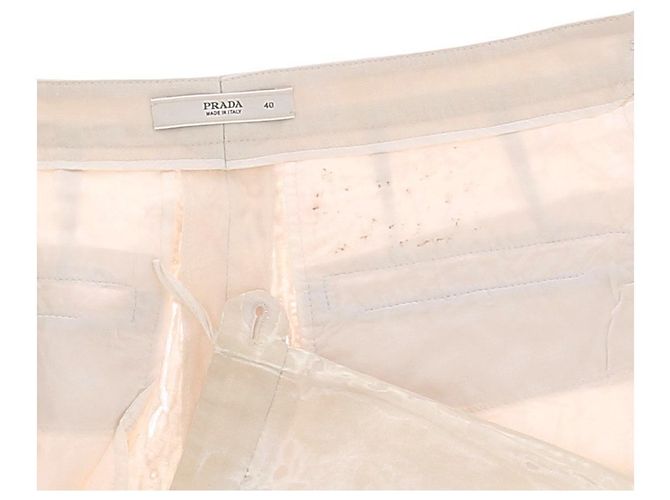 Prada Beiger Shorts mit Palmen aus Leinen - Ansicht 5