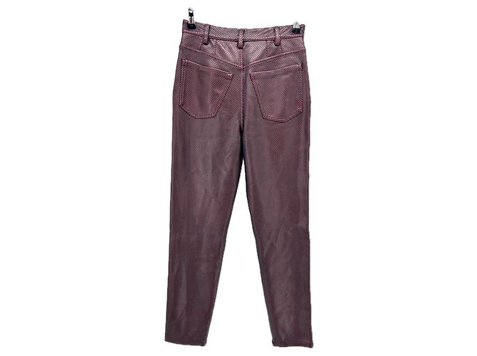 Autre Marque Pantalones KOCHÉ de polipiel burdeos - vista 2