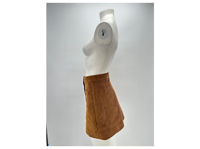 Autre Marque Mini falda de pana marrón GANT Castaño - vista 3