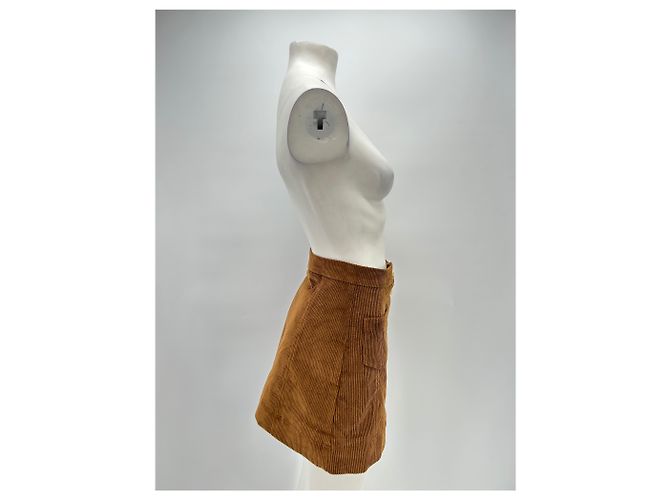 Autre Marque Mini falda de pana marrón GANT Castaño - vista 4