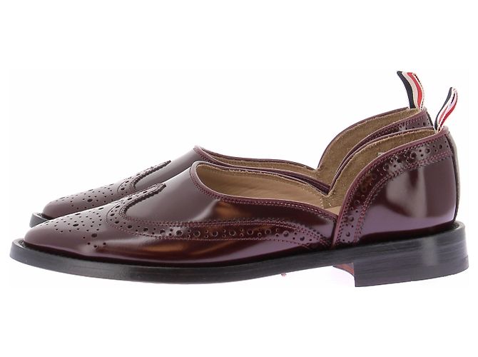 Thom Browne Sandali "slip-on" bordeaux in pelle verniciata Bordò - vista 3