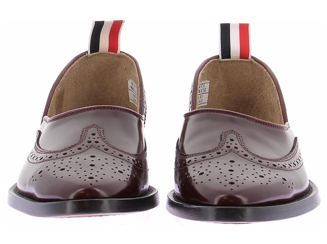 Thom Browne Sandali "slip-on" bordeaux in pelle verniciata Bordò - vista 4