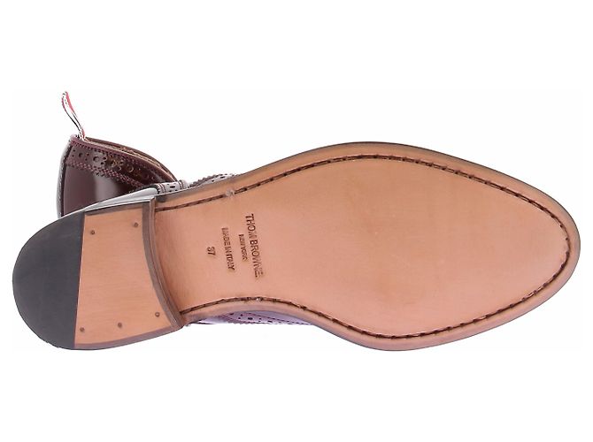 Thom Browne Sandali "slip-on" bordeaux in pelle verniciata Bordò - vista 7