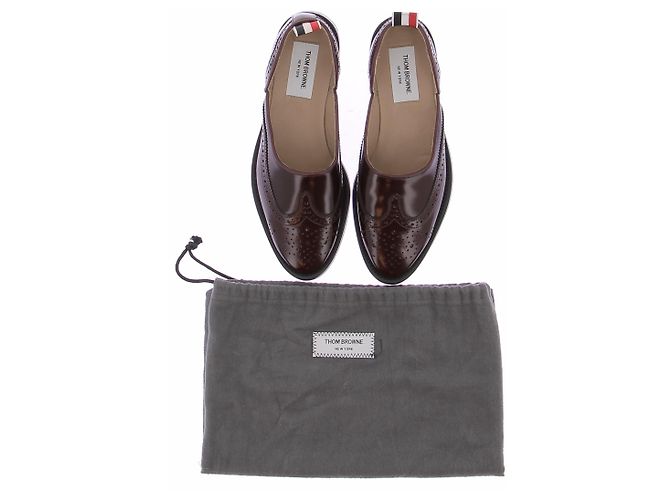 Thom Browne Sandali "slip-on" bordeaux in pelle verniciata Bordò - vista 8